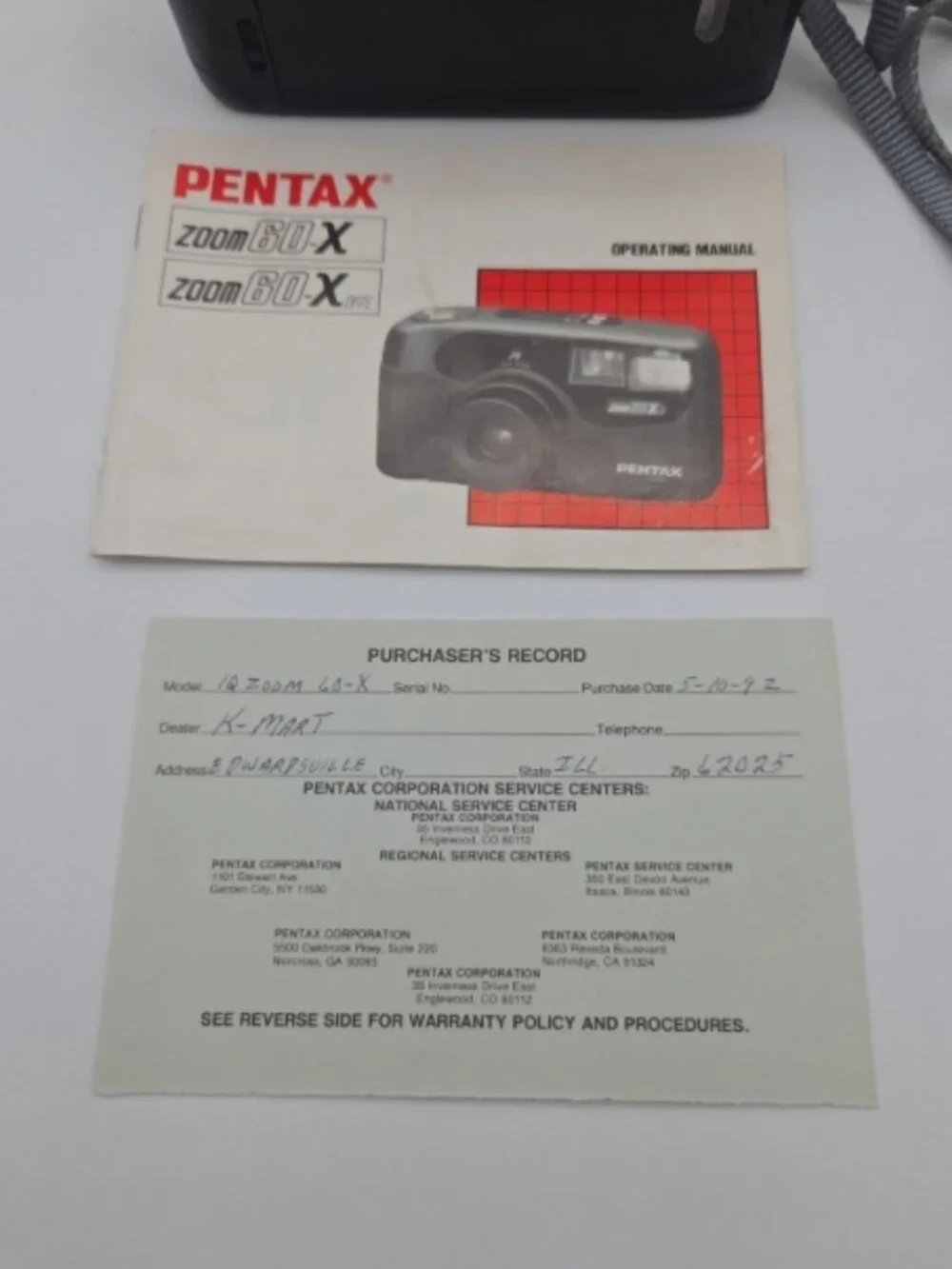 Pentax IQZoom 60‑X 35mm Film Camera w/ Box & Manual